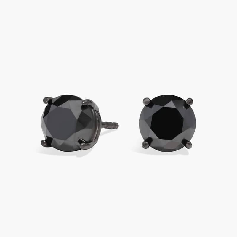 Black Diamond Stud Earrings in Black Rhodium-Plated 14K White Gold (3 Ct. Tw.)