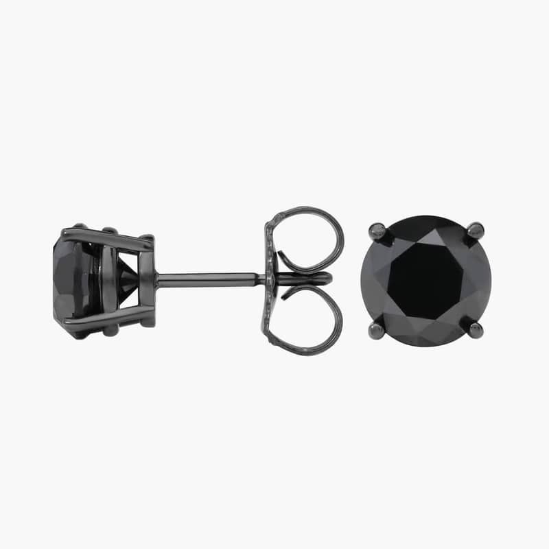 Black Diamond Stud Earrings in Black Rhodium-Plated 14K White Gold (3 Ct. Tw.)