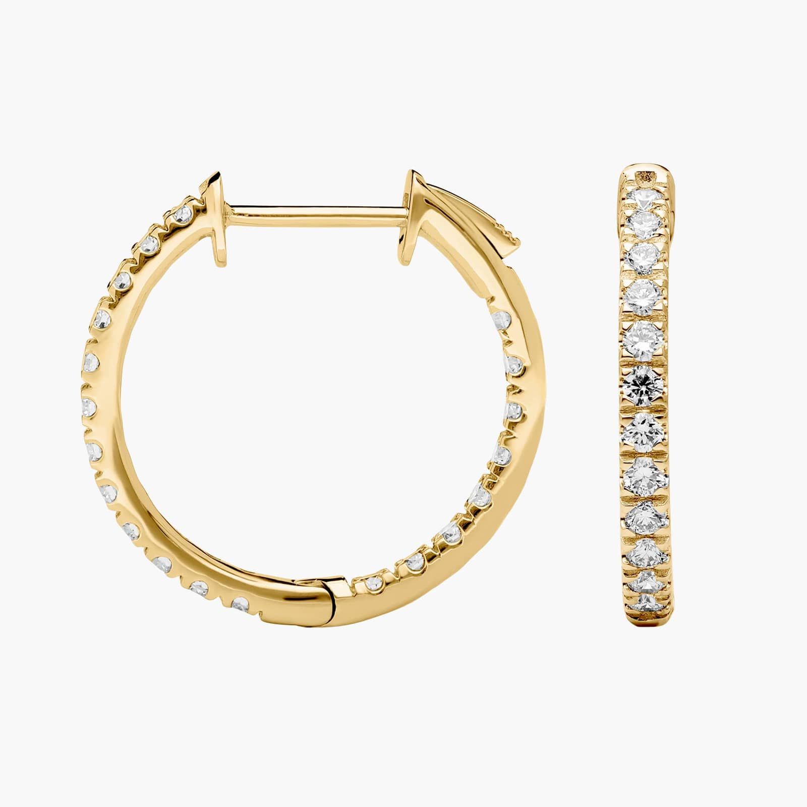 Riviera Diamond Inside Out Hoop Earrings in 14K Yellow Gold (1 Ct. Tw.)