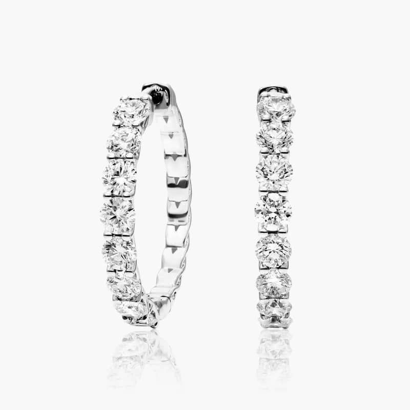 Braided 4 CTW Diamond Hoop Earrings In Platinum