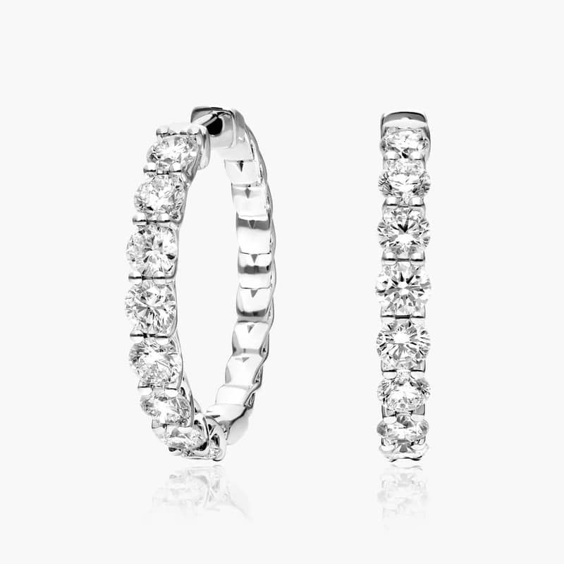 Braided 5 CTW Diamond Hoop Earrings In Platinum