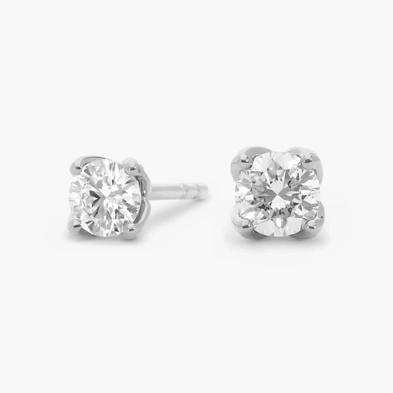 Petal Diamond Stud Earrings in 14K White Gold (1/2 ct. tw.)