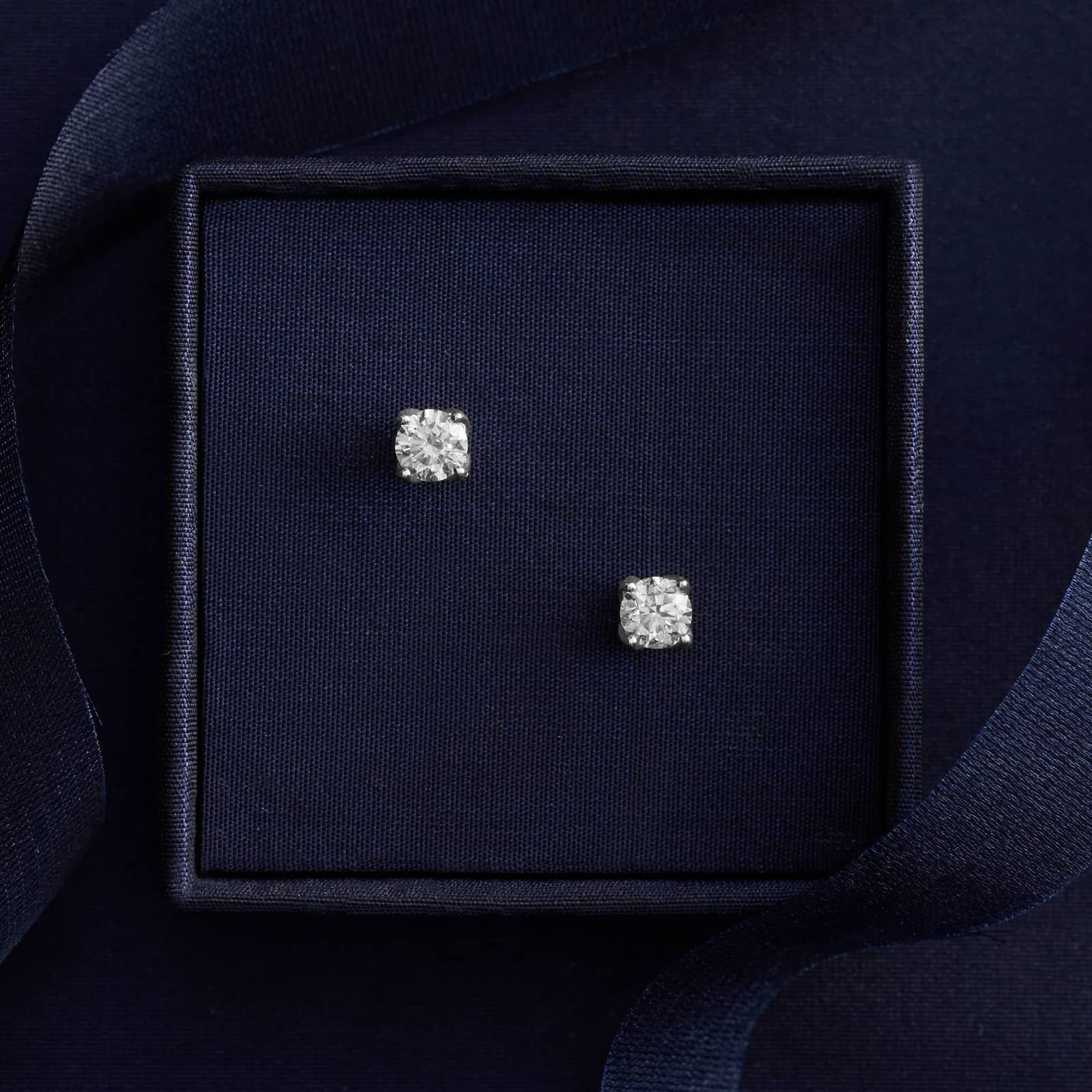 Petal Diamond Stud Earrings in 14K White Gold (3/4 ct. tw.)