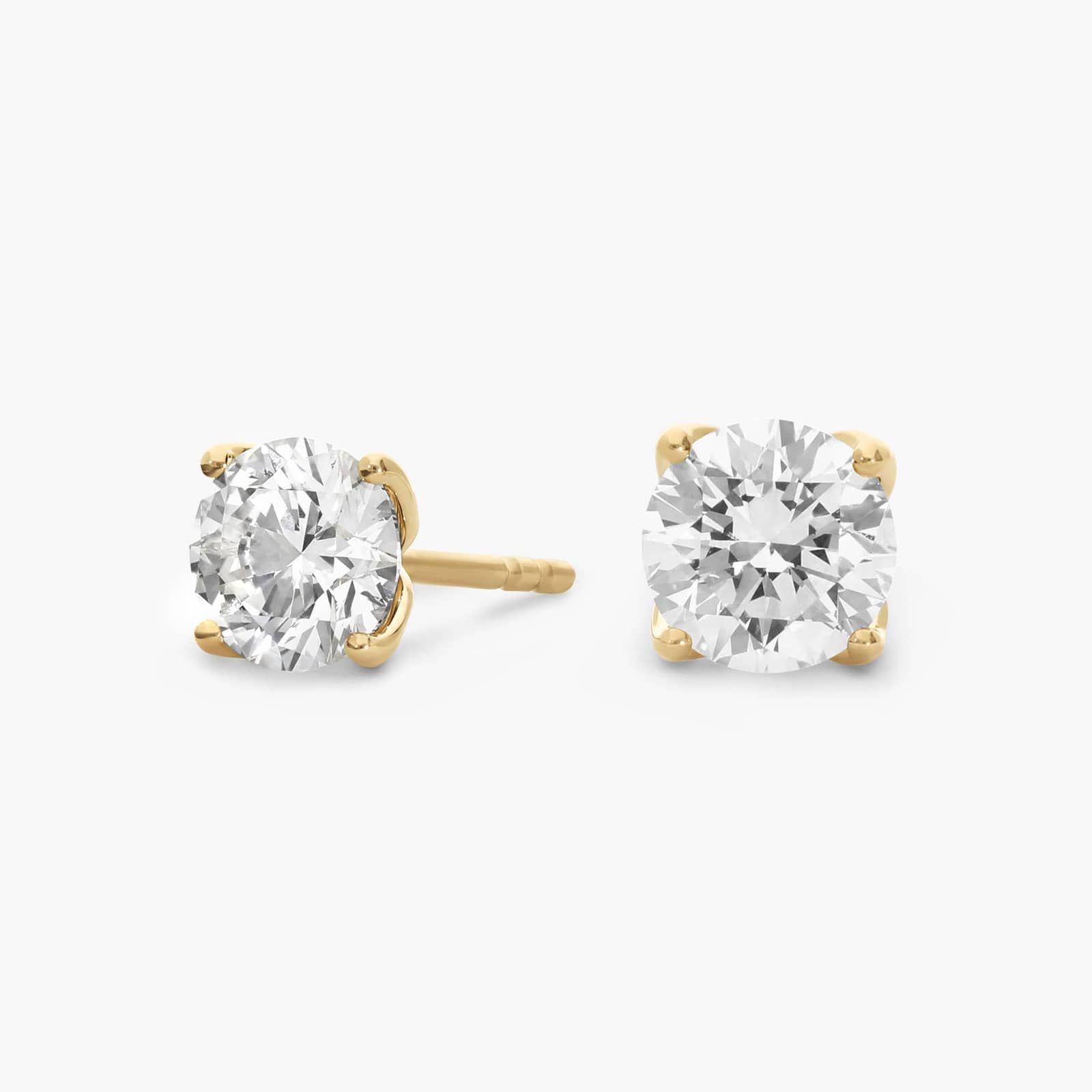 Petal Diamond Stud Earrings in 14K Yellow Gold (1 1/2 ct. tw.)