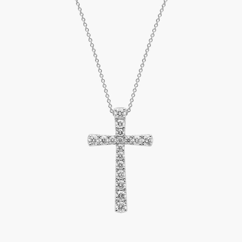 Diamond Cross Pendant in 14k White Gold (3/4 ct. tw.)