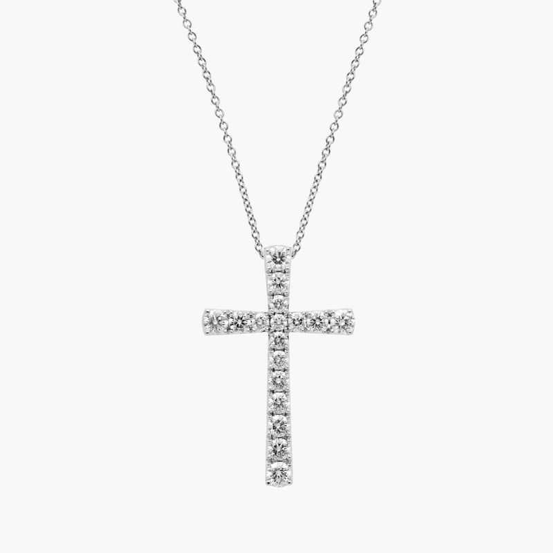 Diamond Cross Pendant in 14k White Gold (1 1/2 ct. tw.)