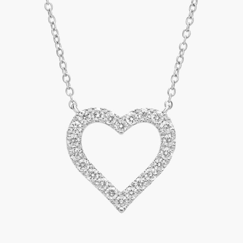 Diamond Heart Necklace in 14k White Gold (1/2 ct. tw.)