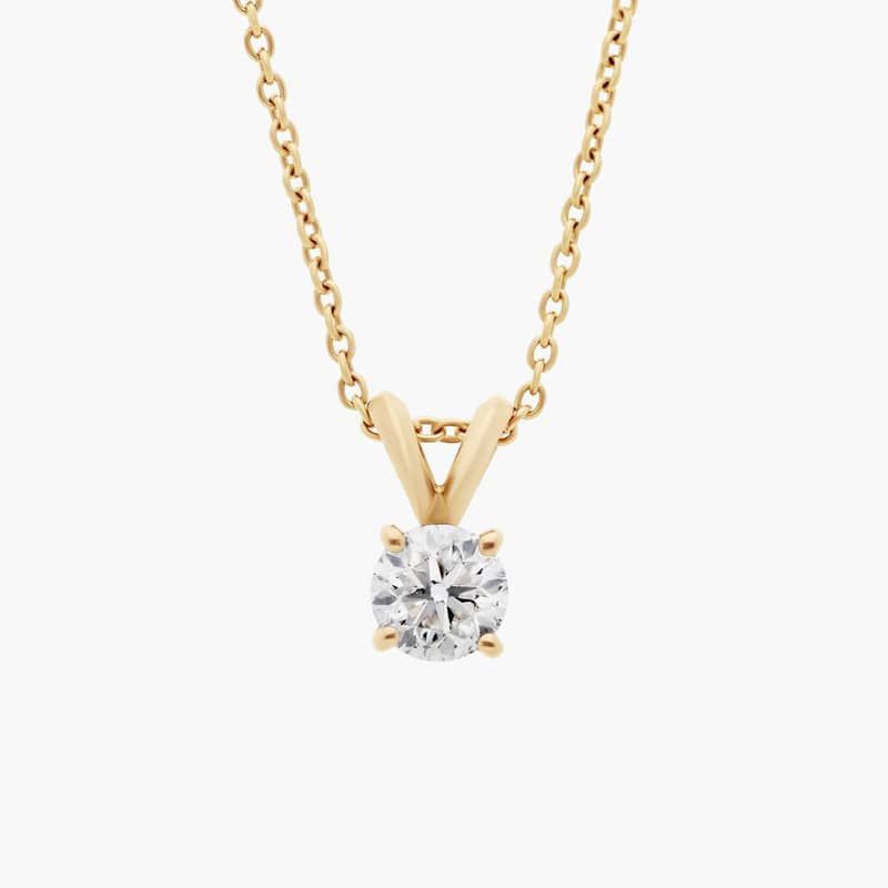 Diamond Solitaire Pendant in 14k Yellow Gold (1/2 ct. tw.)
