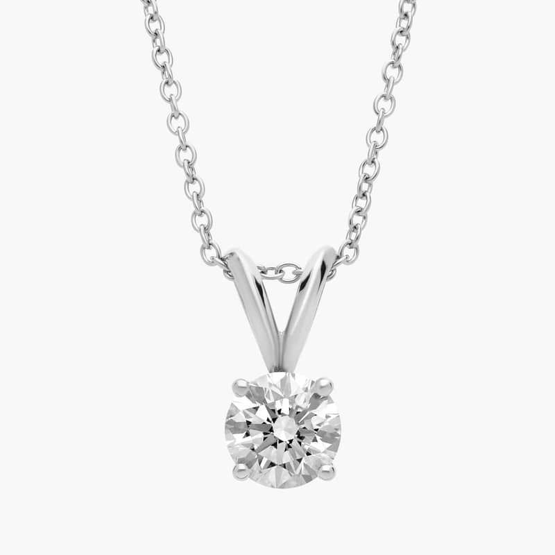 Diamond Solitaire Pendant in 14k White Gold (3/4 ct. tw.)