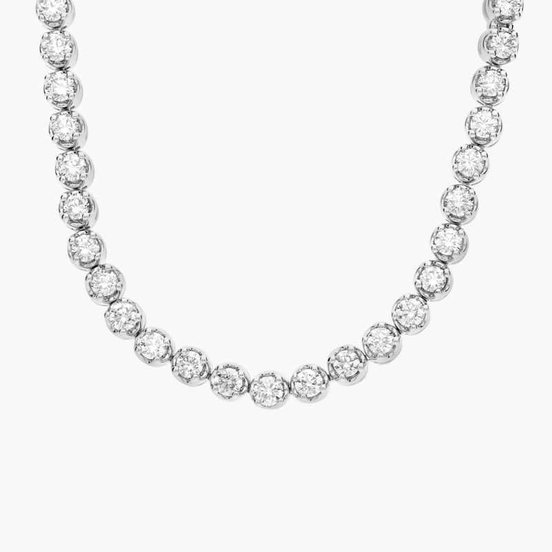 Straight Eternity Necklace in 14k White Gold (10 ct. tw.)