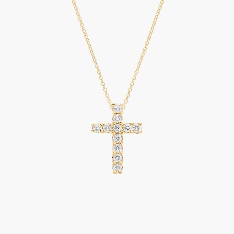 Tessere Cross Pendant in 14k Yellow Gold (1 ct. tw.)
