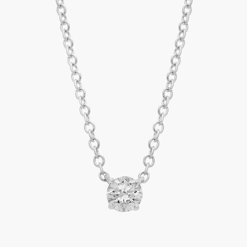 Four Prong Basket Solitaire Diamond Pendant  In Platinum (1/4 Ct. tw. - H-I / SI1-SI2)