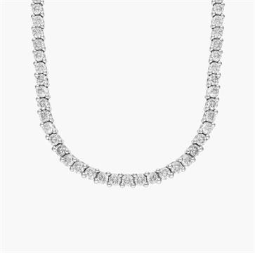 Diamond Two Prong Eternity Necklace in 14k White Gold (3 ct. tw.)