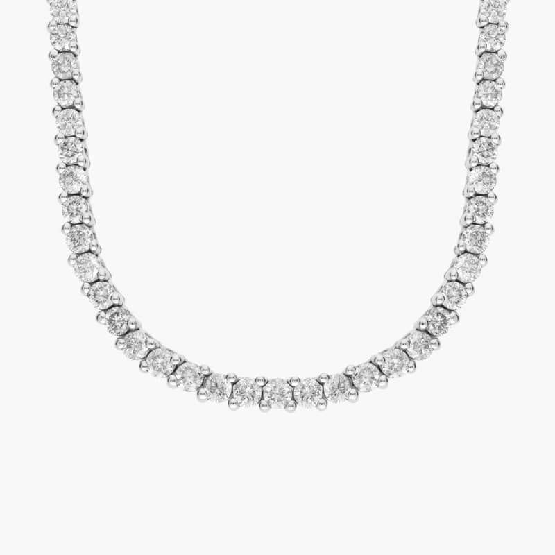 Diamond Two Prong Eternity Necklace in 14k White Gold (5 ct. tw.)