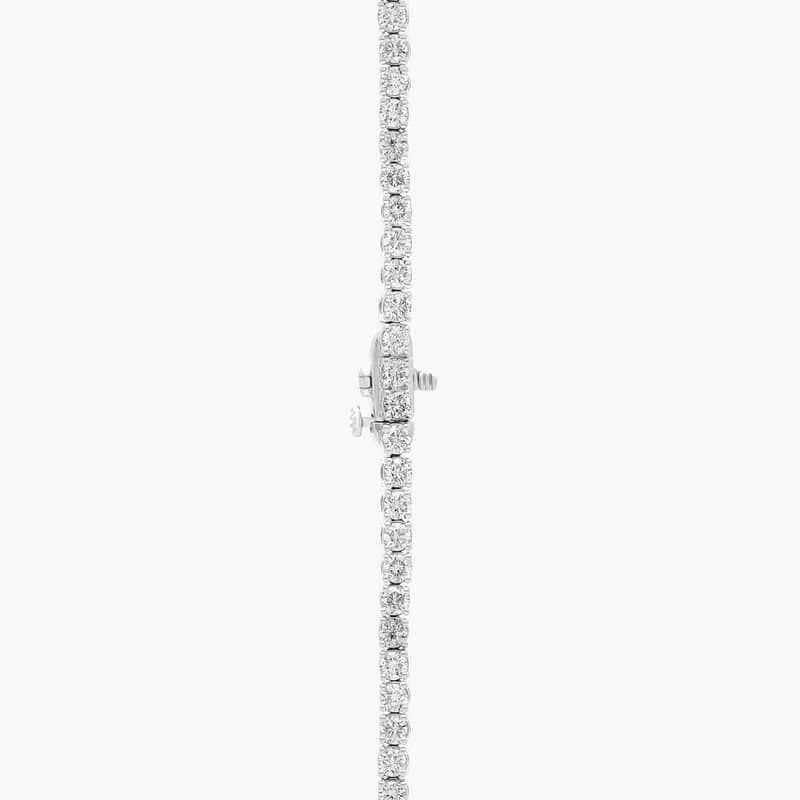 16 " Straight Lab-Grown Diamond Tennis Necklace In 14K White Gold (10 Ct. tw. - F-G / VS2-SI1)