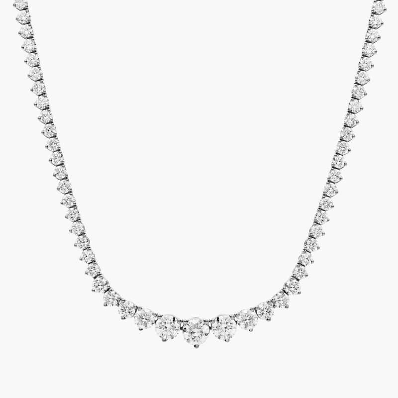18 " Graduated Diamond Eternity Necklace In 14K White Gold (7 Ct. tw. - H-I / SI1-SI2)