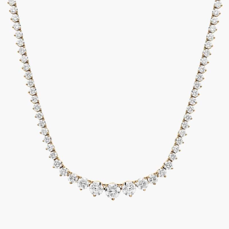 18 " Graduated Lab Grown Diamond Eternity Necklace In 14K Yellow Gold (7 Ct. tw. - F-G / VS2-SI1)