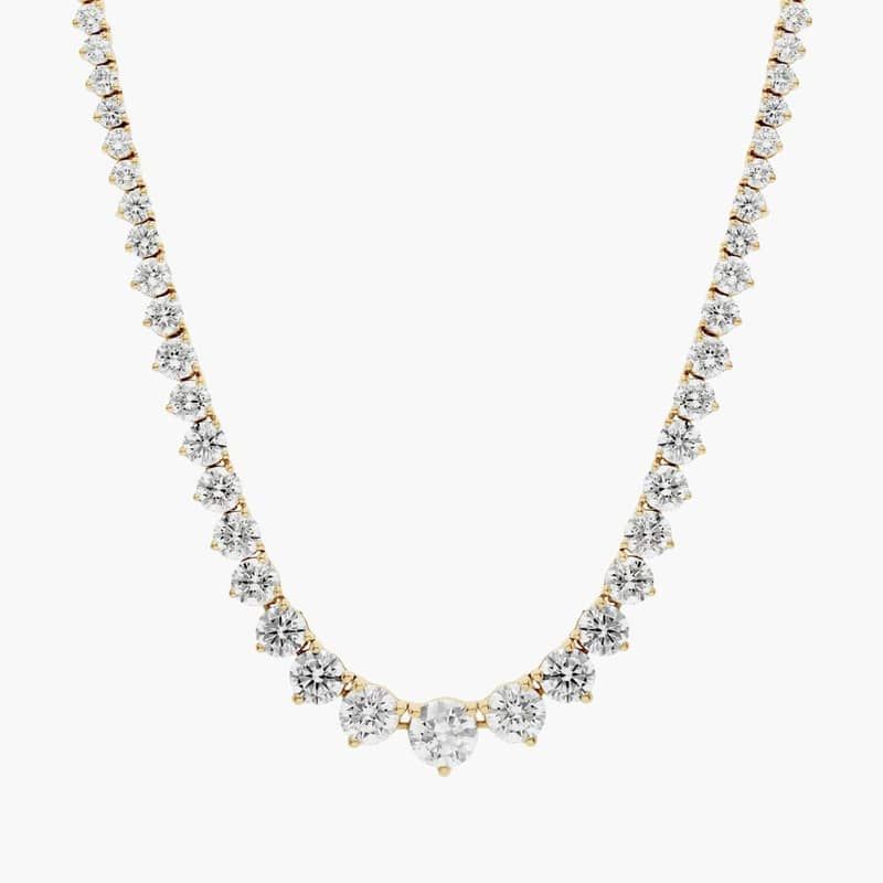 18 " Graduated Lab Grown Diamond Eternity Necklace In 14K Yellow Gold (10 Ct. tw. - F-G / VS2-SI1)