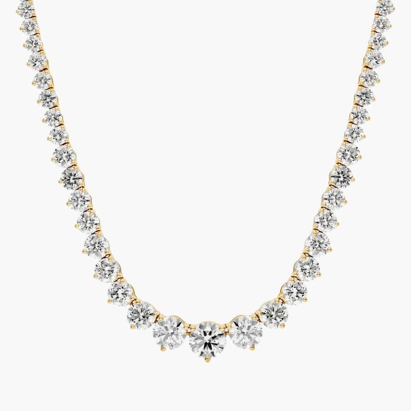 18 " Graduated Lab Grown Diamond Eternity Necklace In 14K Yellow Gold (15 Ct. tw. - F-G / VS2-SI1)