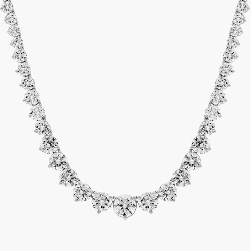 18 " Graduated Lab Grown Diamond Eternity Necklace In 14K White Gold (20 Ct. tw. - F-G / VS2-SI1)