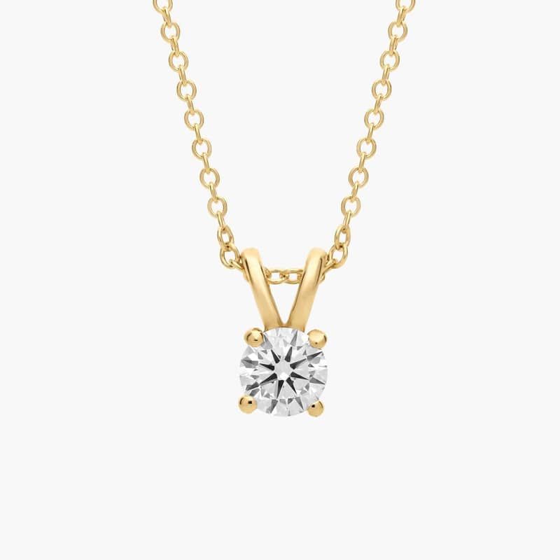 Double-Bail Lab-Grown Diamond Solitaire Pendant In 14K Yellow Gold (1/4 Ct. tw. - F-G / VS2-SI1)