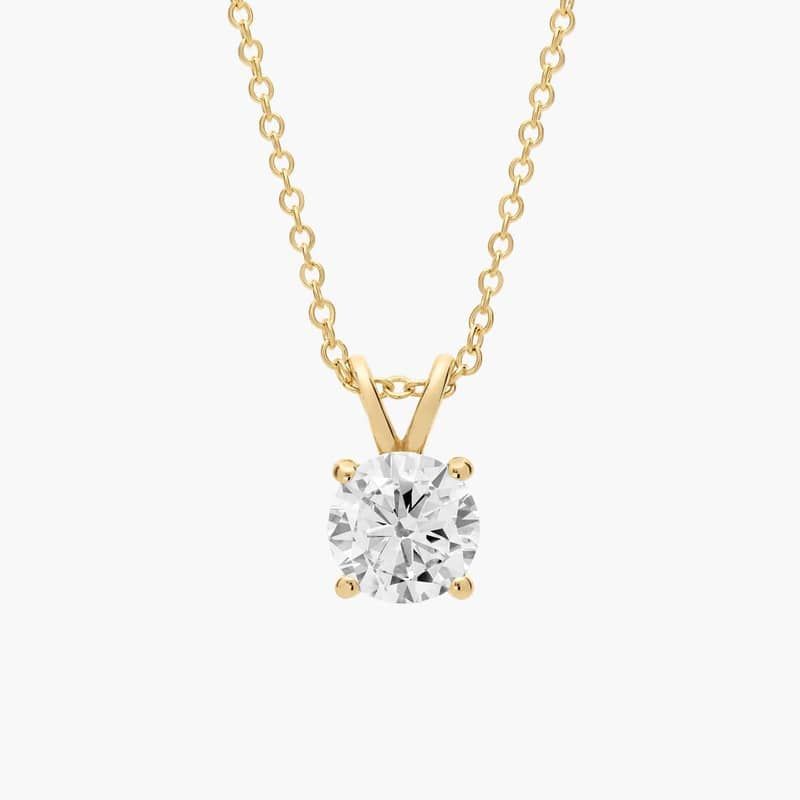 Double-Bail Lab-Grown Diamond Solitaire Pendant In 14K Yellow Gold (1 Ct. tw. - F-G / VS2-SI1)