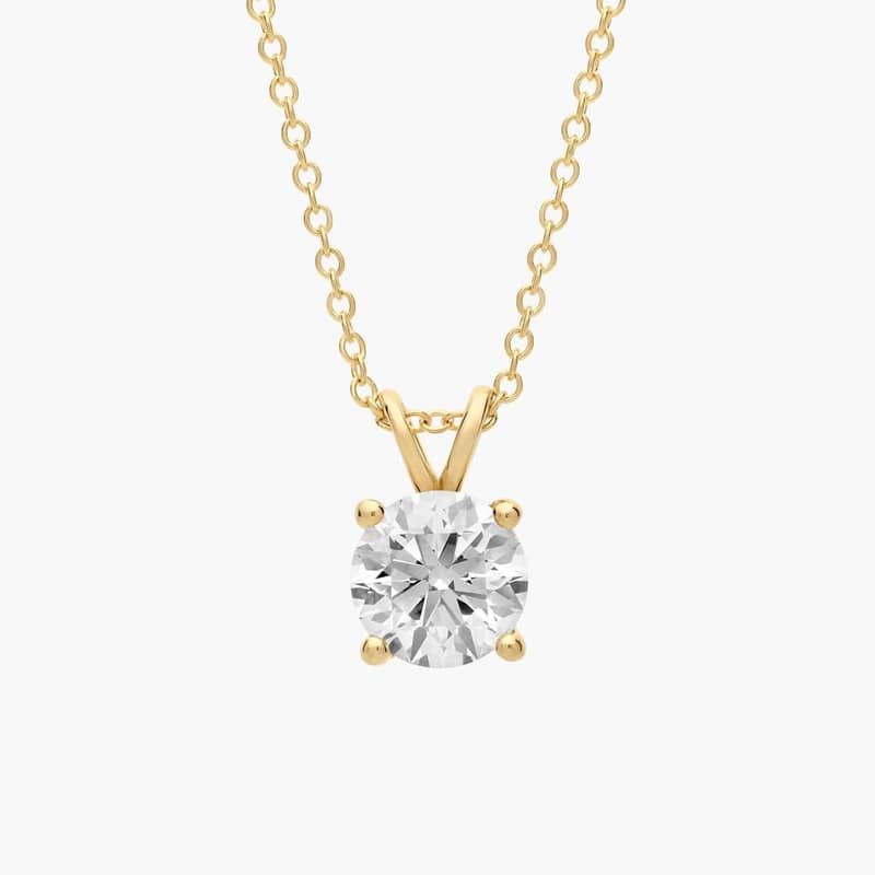 Double-Bail Lab-Grown Diamond Solitaire Pendant In 14K Yellow Gold (1 1/2 Ct. tw. - F-G / VS2-SI1)