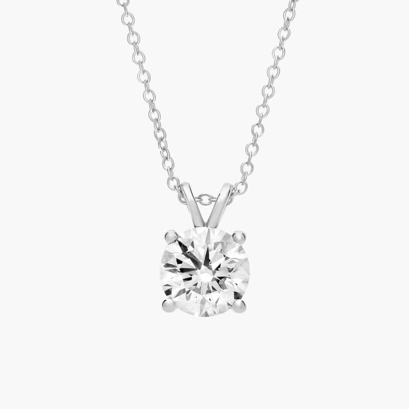 Double-Bail Lab-Grown Diamond Solitaire Pendant In 14K White Gold (2 Ct. tw. - F-G / VS2-SI1)