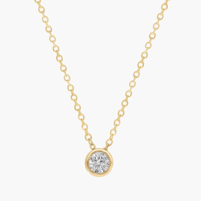 Bezel Lab-Grown Diamond Pendant In 14K Yellow Gold (1/4 Ct. tw. - F-G / VS2-SI1)