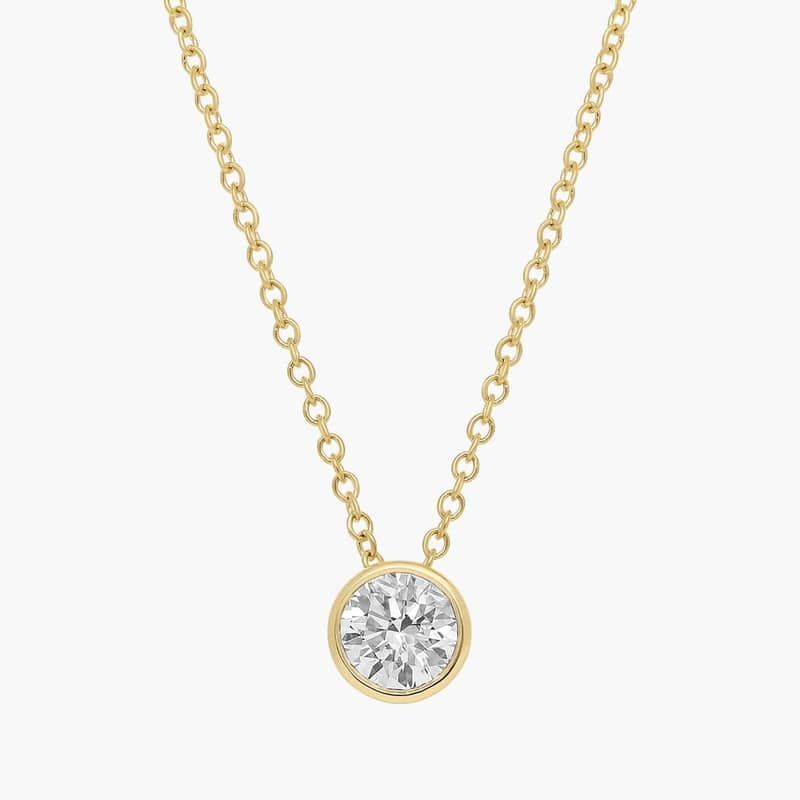 Bezel Diamond Pendant In 14K Yellow Gold (1/2 Ct. tw. - H-I / SI1-SI2)