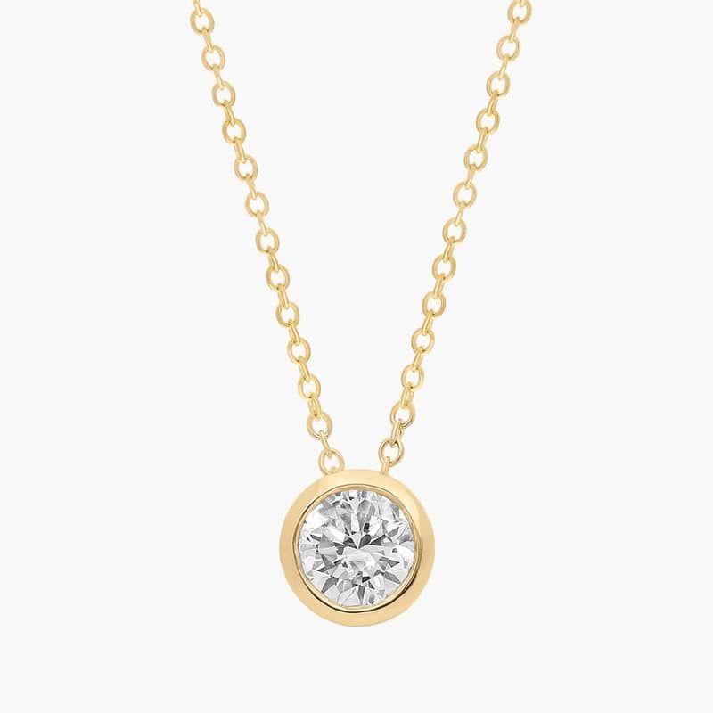 Bezel Lab-Grown Diamond Pendant In 14K Yellow Gold (3/4 Ct. tw. - F-G / VS2-SI1)