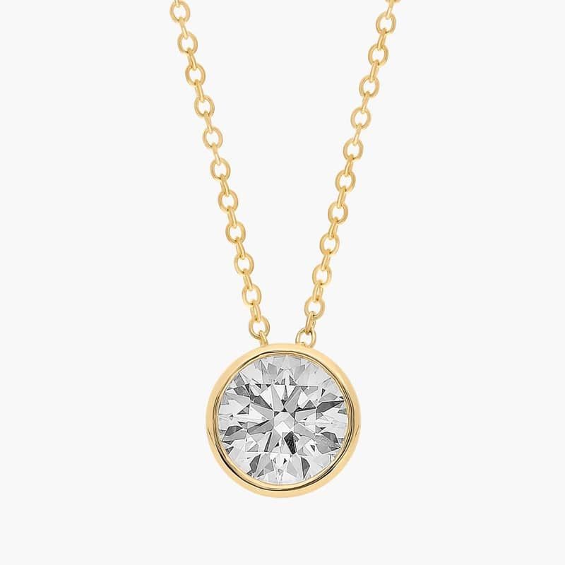 Bezel Lab-Grown Diamond Pendant In 14K Yellow Gold (1 1/2 Ct. tw. - F-G / VS2-SI1)