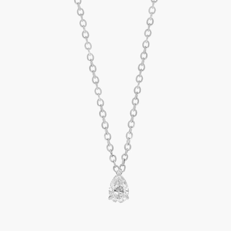 Point Up Pear Cut Diamond Solitaire Pendant In Platinum (1/4 Ct. tw. - H-I / SI1-SI2)