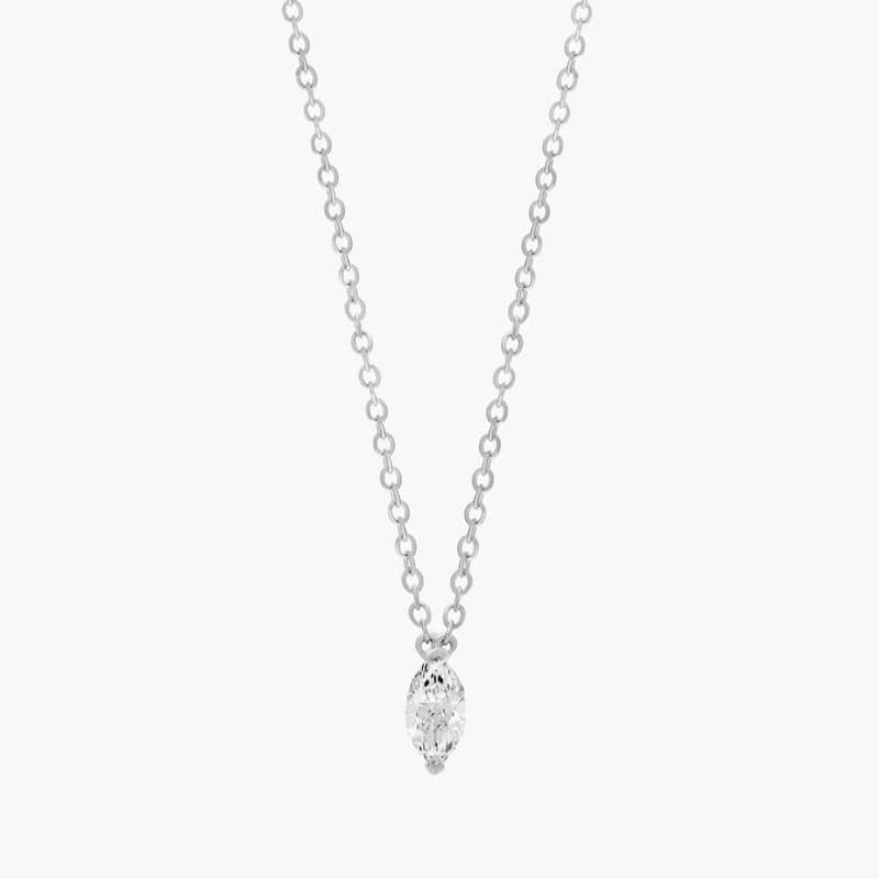 Marquise Cut Diamond Solitaire Pendant In Platinum (1/4 Ct. tw. - H-I / SI1-SI2)