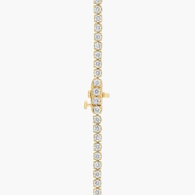 22 " Straight Lab-Grown Diamond Tennis Necklace In 14K Yellow Gold (12 Ct. tw. - F-G / VS2-SI1)