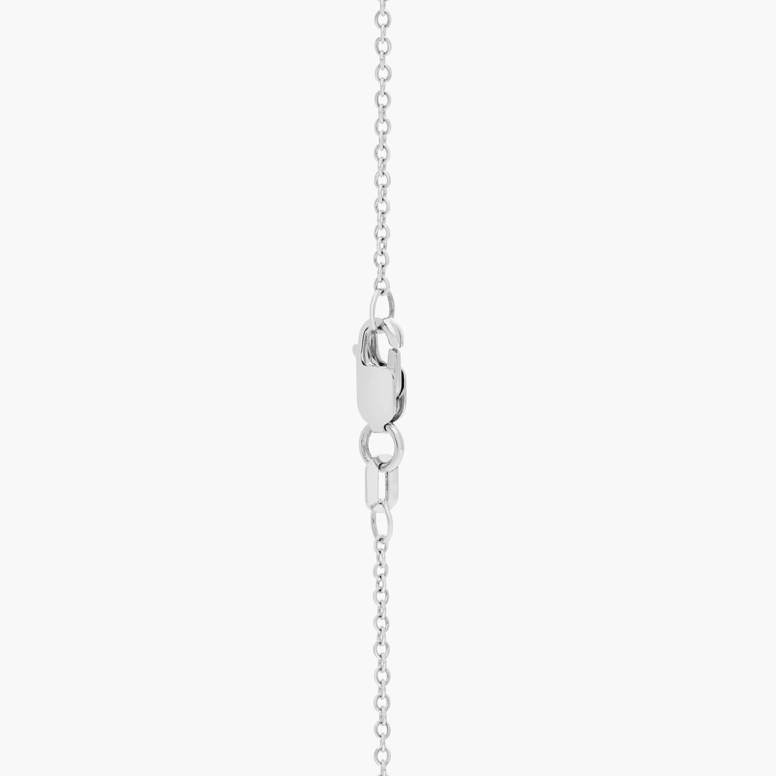 East-West Bezel Solitaire Pendant Necklace With 2 CTW Oval Cut Lab-Grown Diamond in 14K White Gold