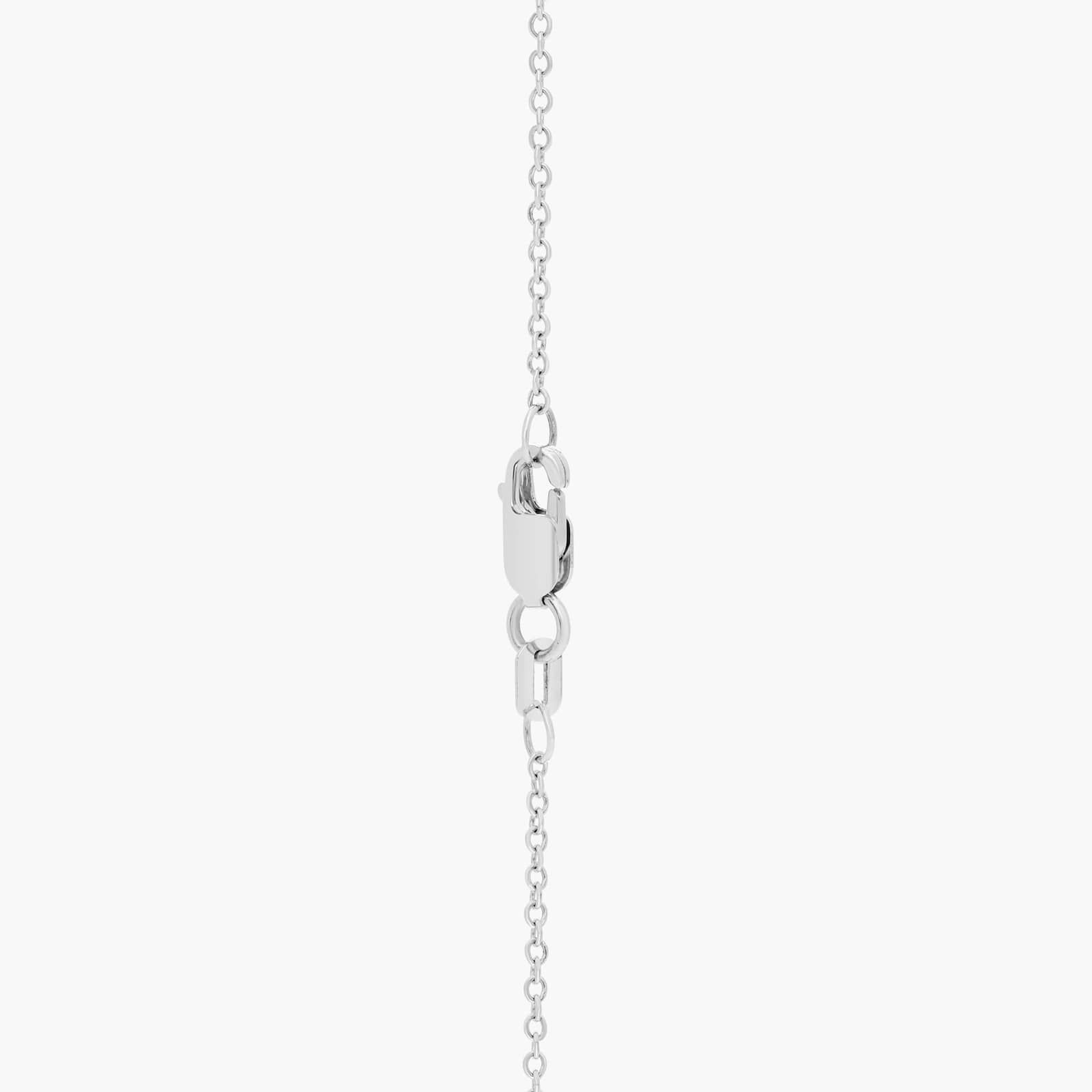 East-West Bezel Solitaire Pendant Necklace With 3 CTW Oval Cut Lab-Grown Diamond in 14K White Gold