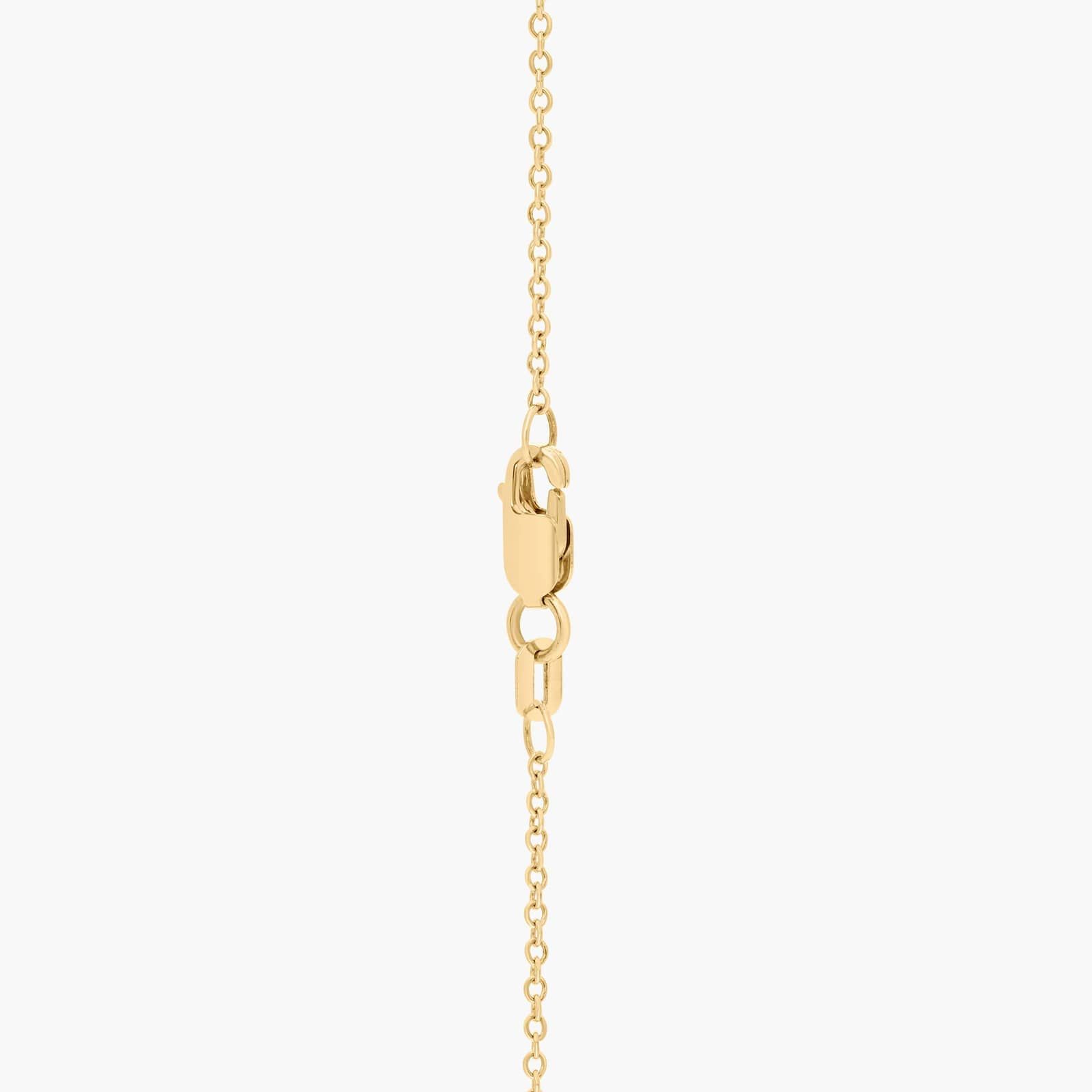 East-West Bezel Solitaire Pendant Necklace With 3 CTW Oval Cut Lab-Grown Diamond in 14K Yellow Gold