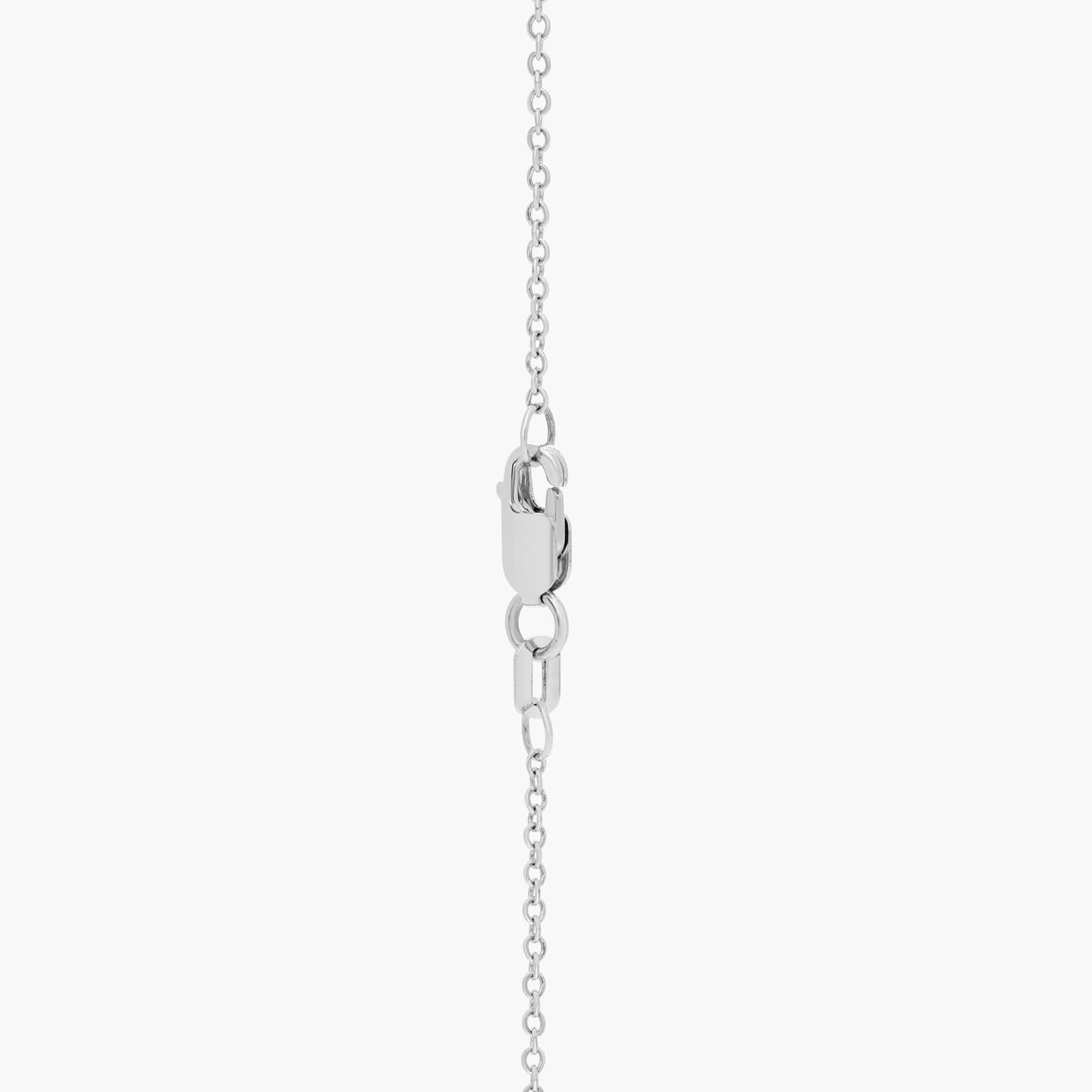 East-West Bezel Solitaire Pendant Necklace With 0.25 CTW Pear Shaped Lab-Grown Diamond in 14K White Gold