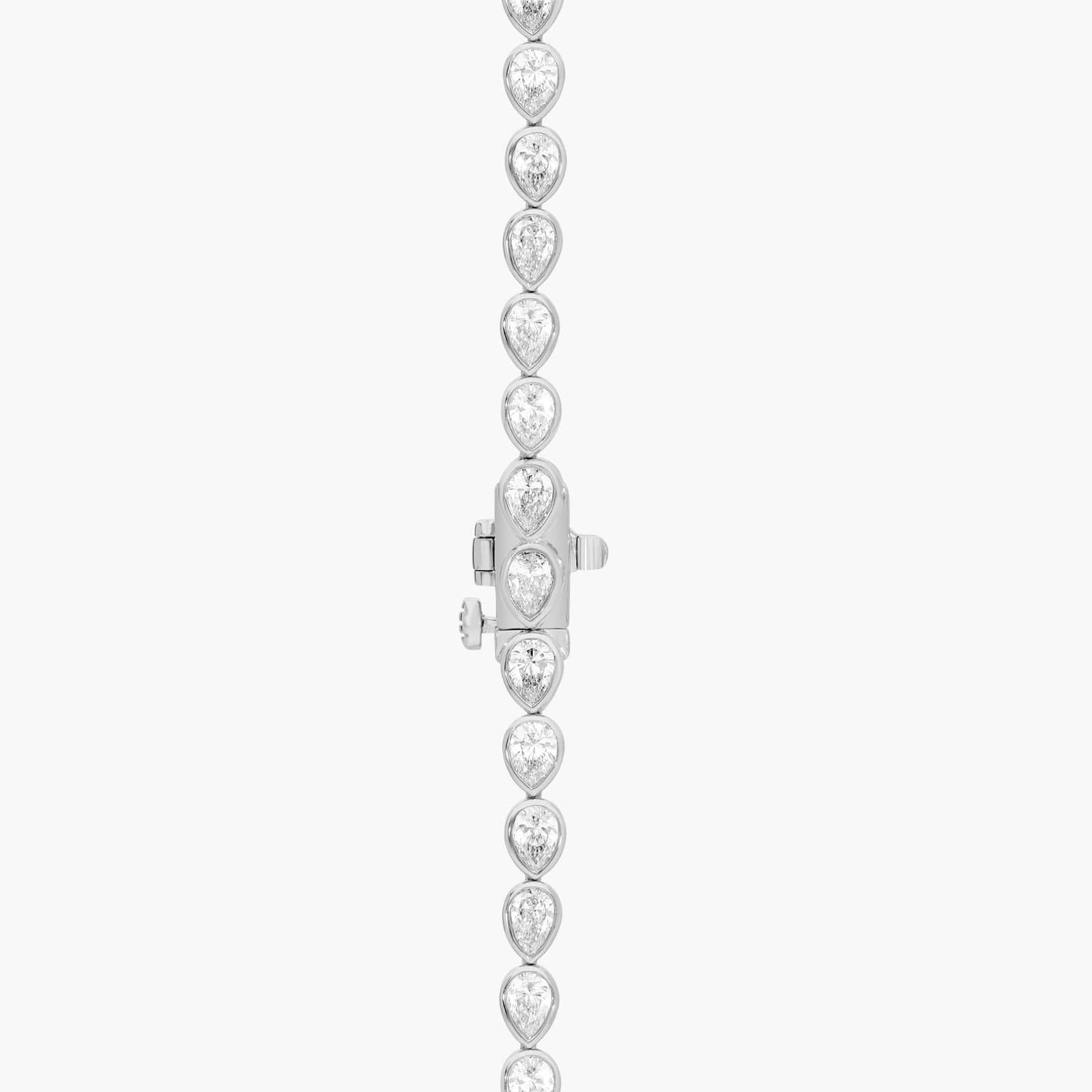 East-West Bezel Tennis Necklace With 10 CTW Pear Shaped Lab-Grown Diamonds in 14K White Gold
