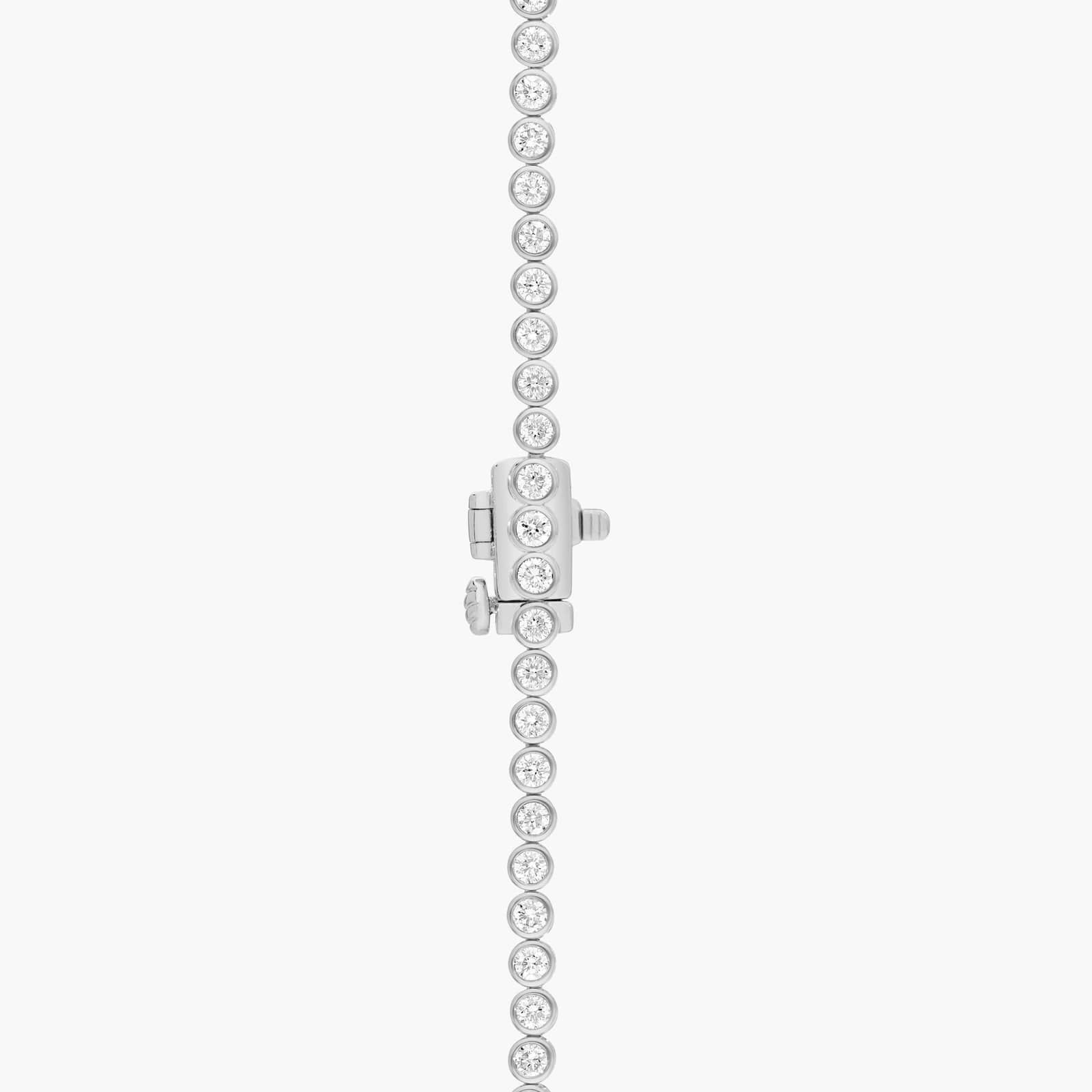 Bezel Tennis Necklace With 5 CTW Round Diamonds in 14K White Gold