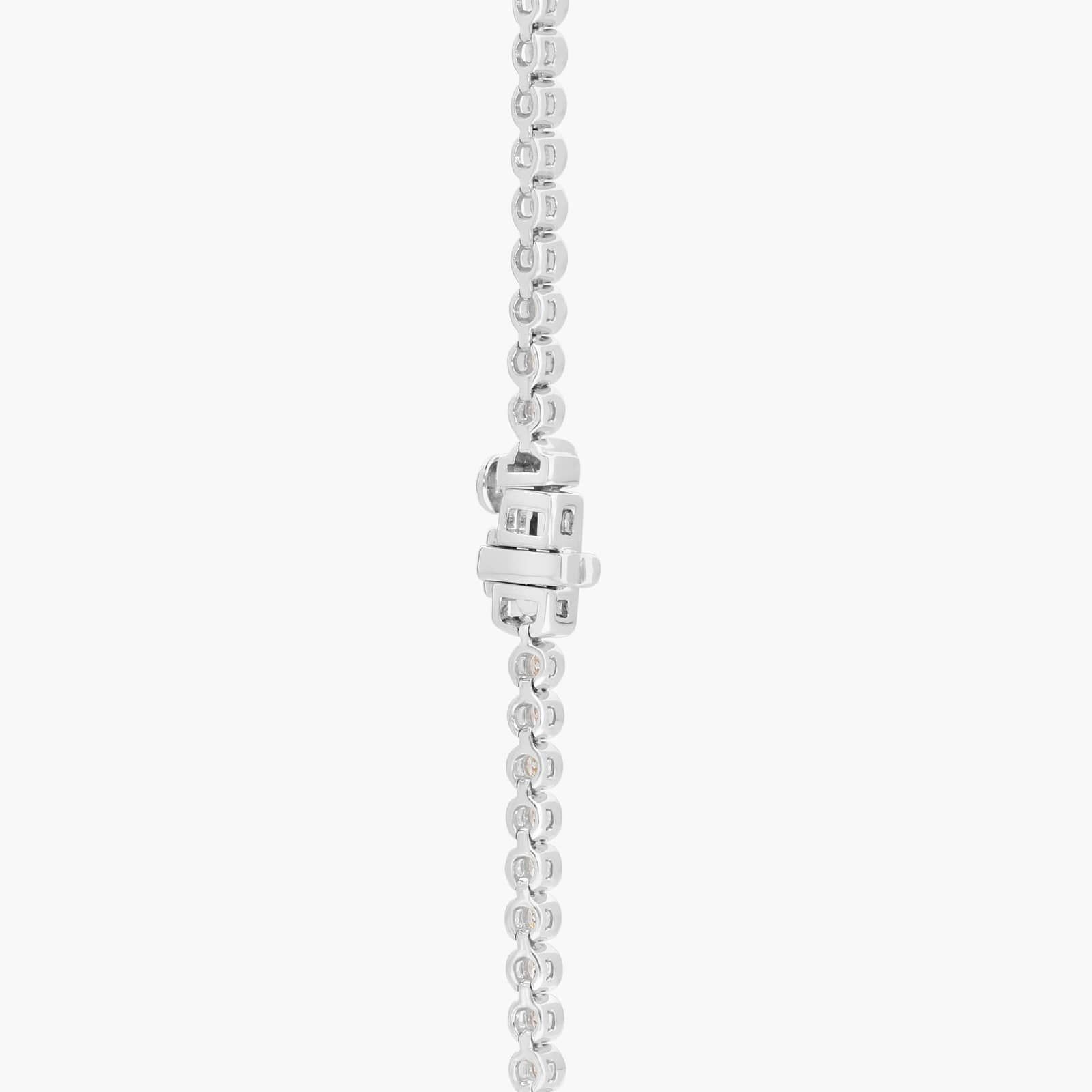 Bezel Tennis Necklace With 5 CTW Round Diamonds in 14K White Gold