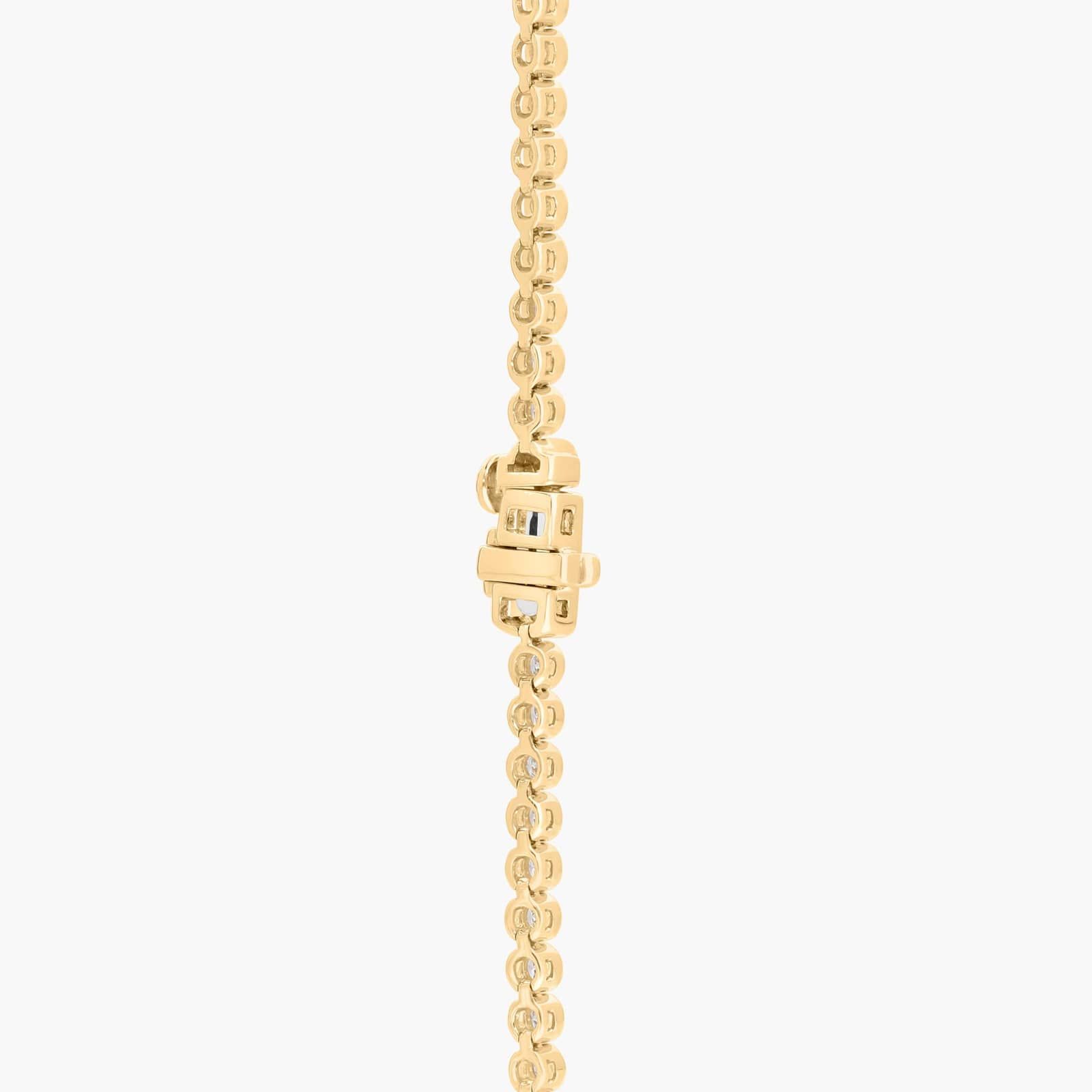 Bezel Tennis Necklace With 5 CTW Round Diamonds in 14K Yellow Gold