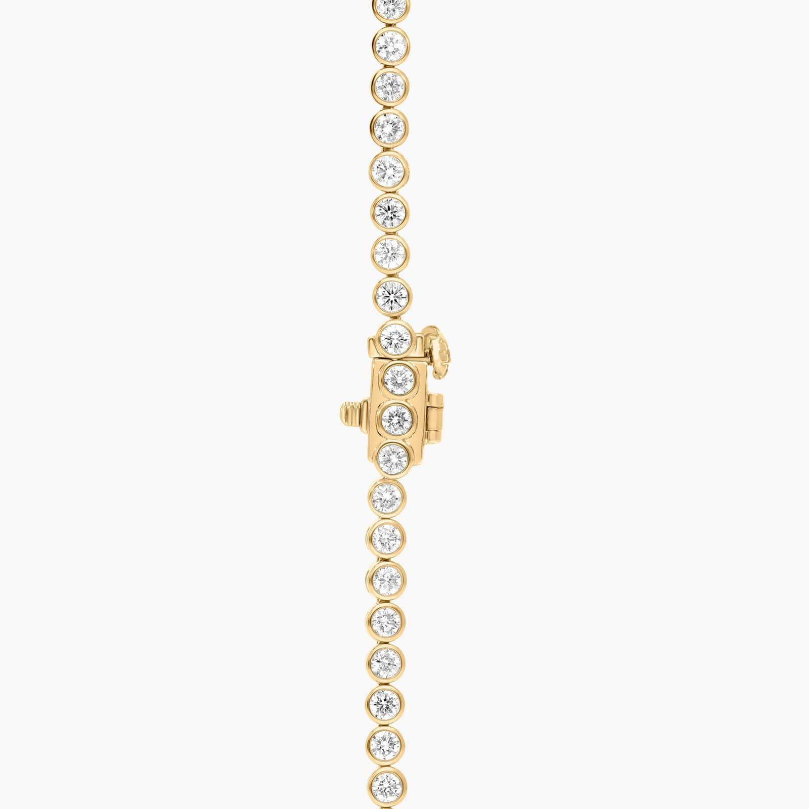 Bezel Tennis Necklace With 7 CTW Round Diamonds in 14K Yellow Gold