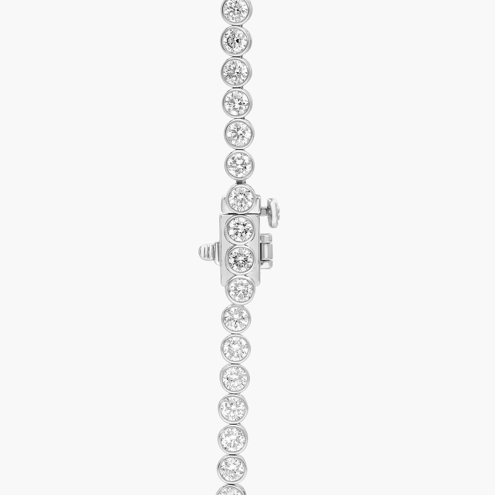 Bezel Tennis Necklace With 10 CTW Round Diamonds in 14K White Gold