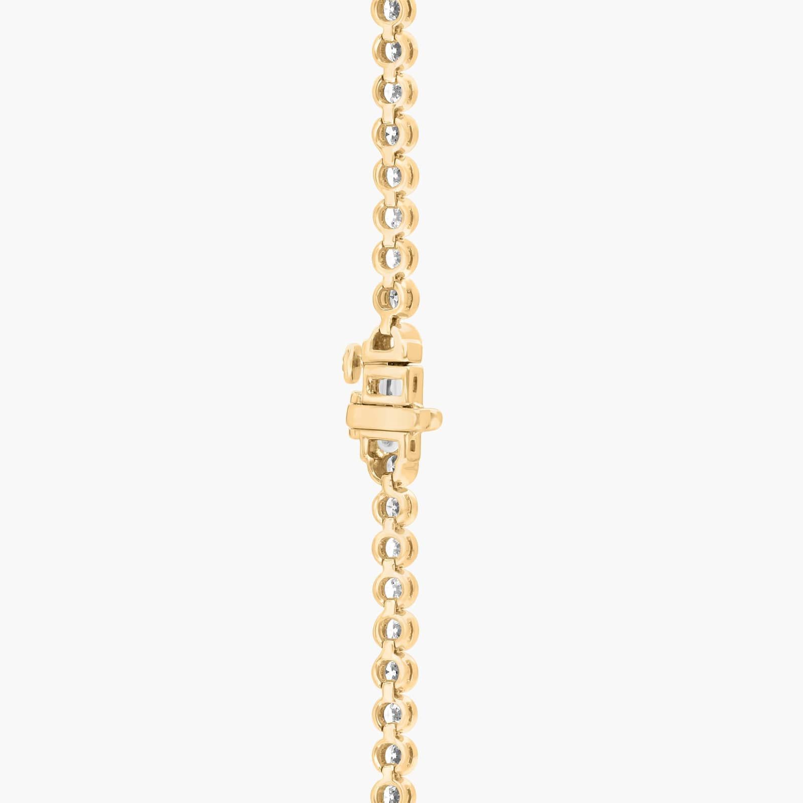 Bezel Tennis Necklace With 10 CTW Round Diamonds in 14K Yellow Gold