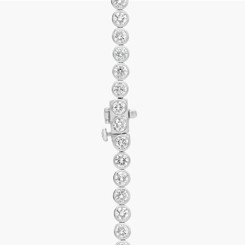 Bezel Tennis Necklace With 15 CTW Round Diamonds in Platinum