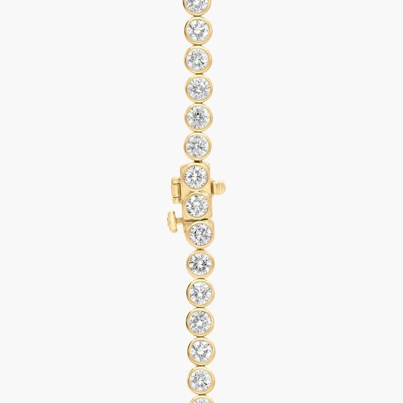 Bezel Tennis Necklace With 15 CTW Round Lab-Grown Diamonds in 14K Yellow Gold