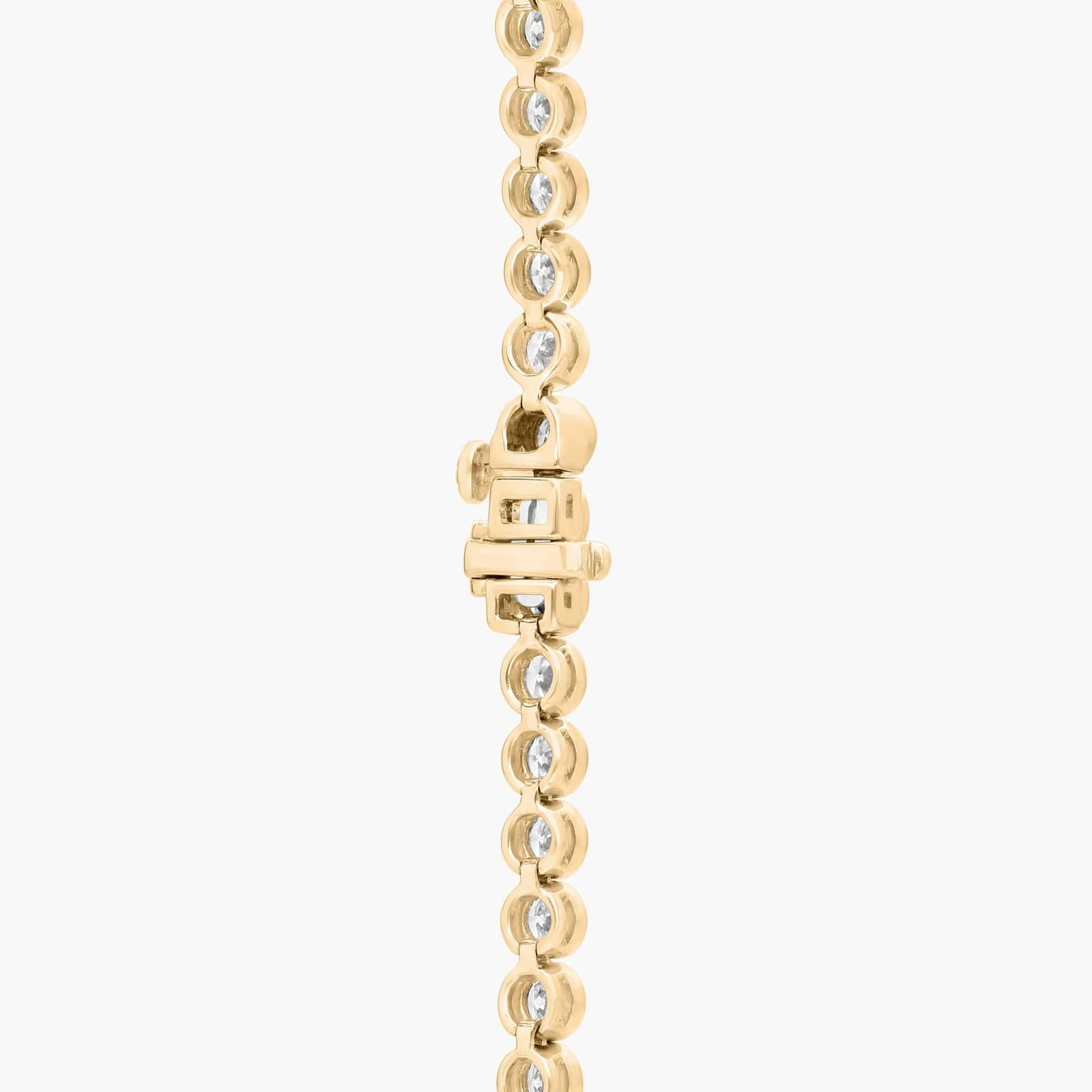 Bezel Tennis Necklace With 15 CTW Round Diamonds in 14K Yellow Gold