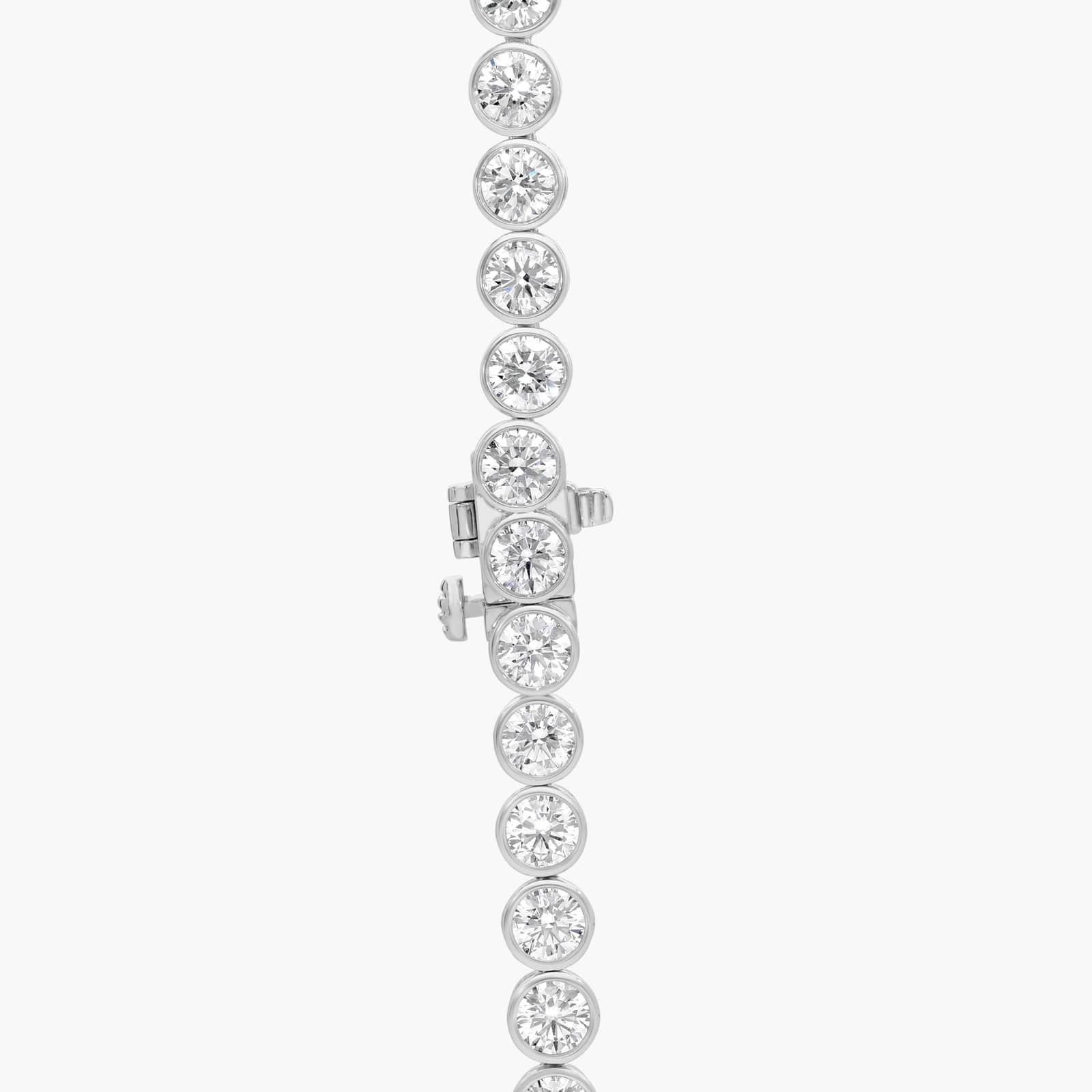 Bezel Tennis Necklace With 20 CTW Round Diamonds in Platinum